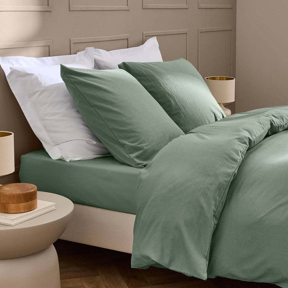 Zelené prostěradlo 160x200 cm Linella – douceur d'intérieur Douceur d intérieur