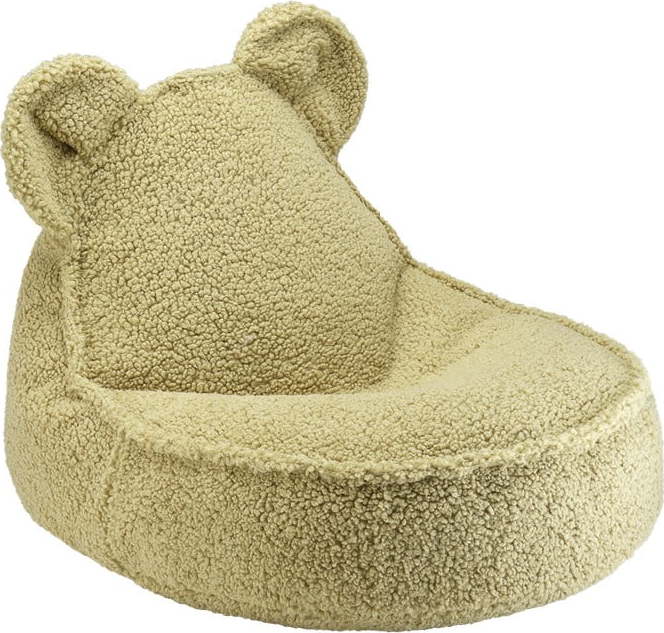 Zelený dětský sedací vak z textilie bouclé Bear – Wigiwama Wigiwama