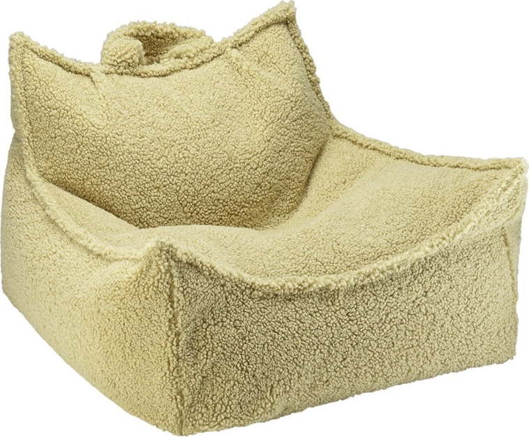 Zelený dětský sedací vak z textilie bouclé Chair – Wigiwama Wigiwama
