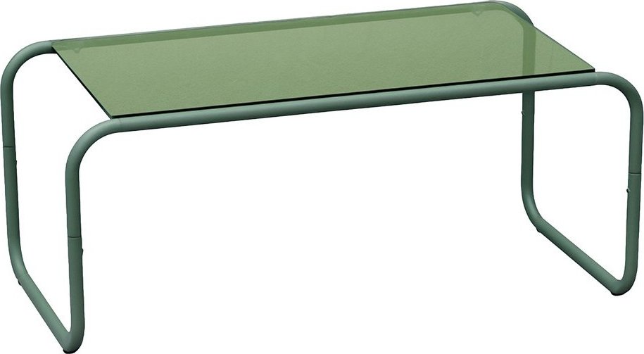 Zelený konferenční stolek se skleněnou deskou 40x80 cm Ventana – Leitmotiv Leitmotiv