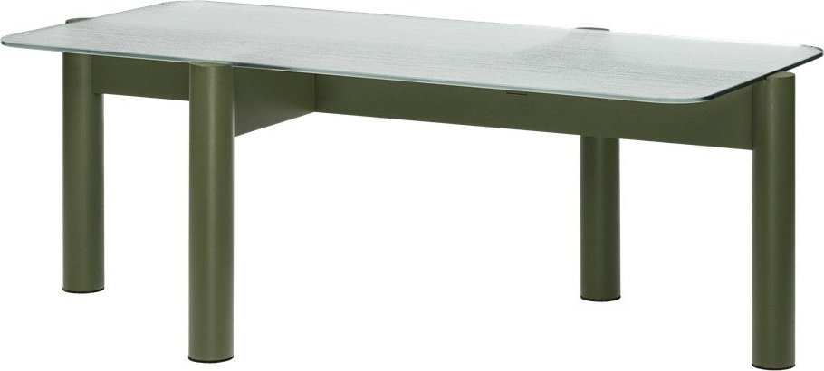 Zelený konferenční stolek se skleněnou deskou 55x105 cm Kob – noo.ma NOO.MA