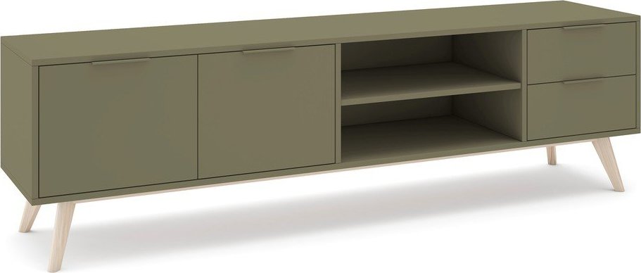 Zelený matný TV stolek 180x53x40 cm Campus – Marckeric Marckeric