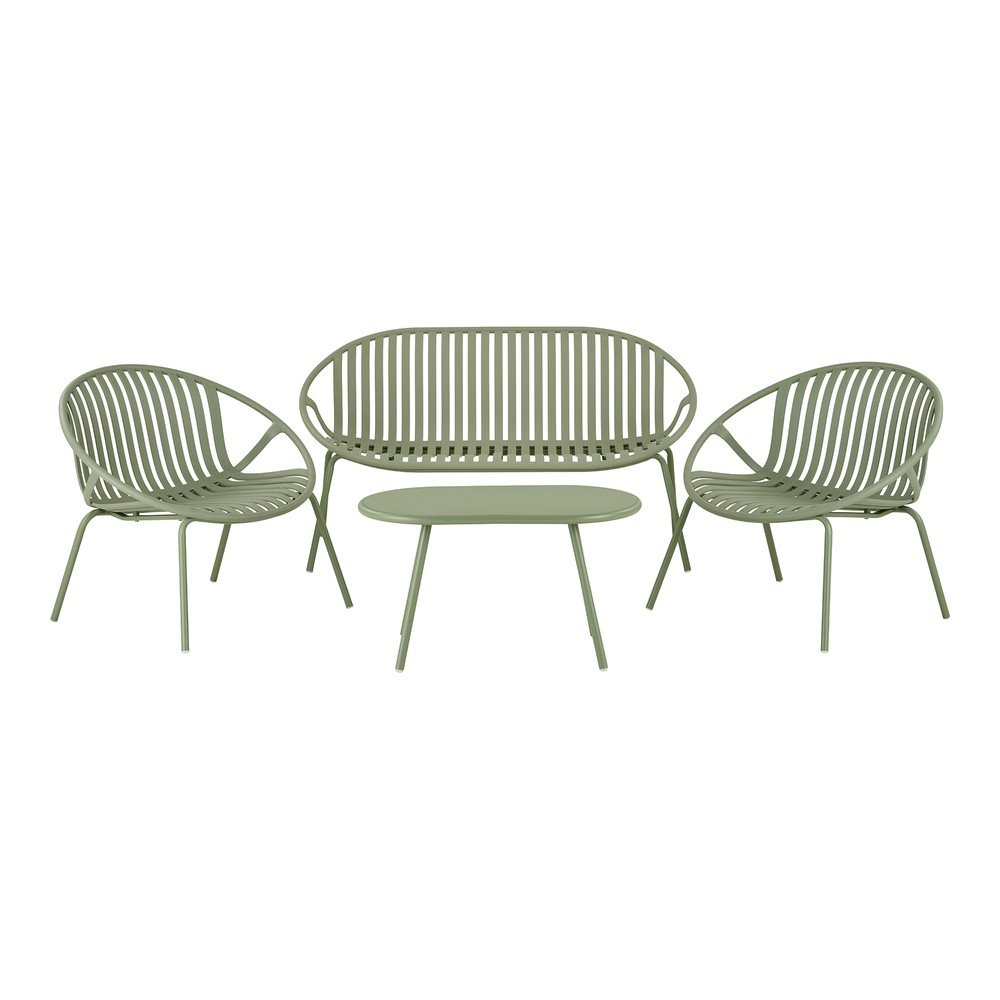 Zelený plastový zahradní lounge set pro 4 Saly – House Nordic House Nordic