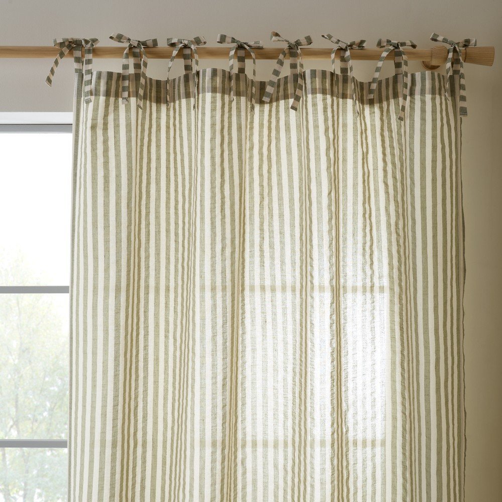 Zelený závěs 140x229 cm Zanzibar Woven Stripe – Pineapple Elephant Pineapple Elephant