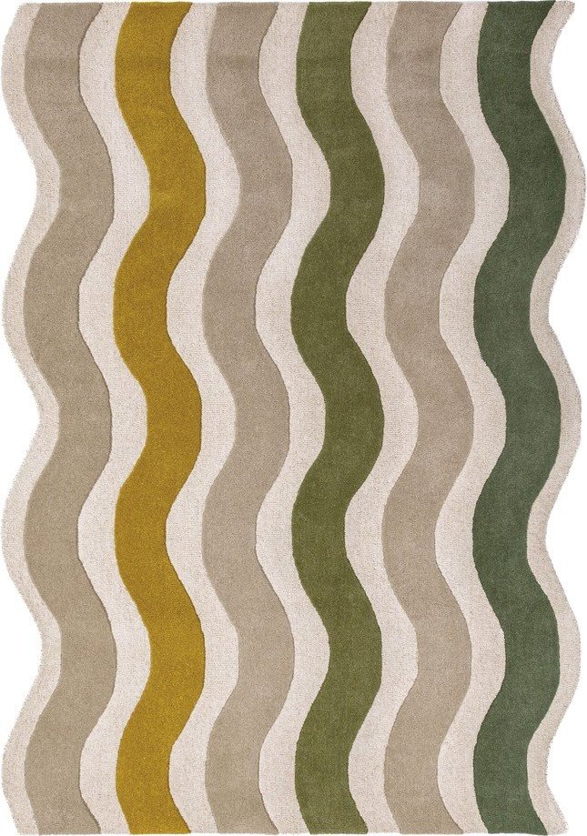 Zelený/v přírodní barvě ručně tkaný vlněný koberec 160x230 cm Cascade Wool – Flair Rugs Flair Rugs