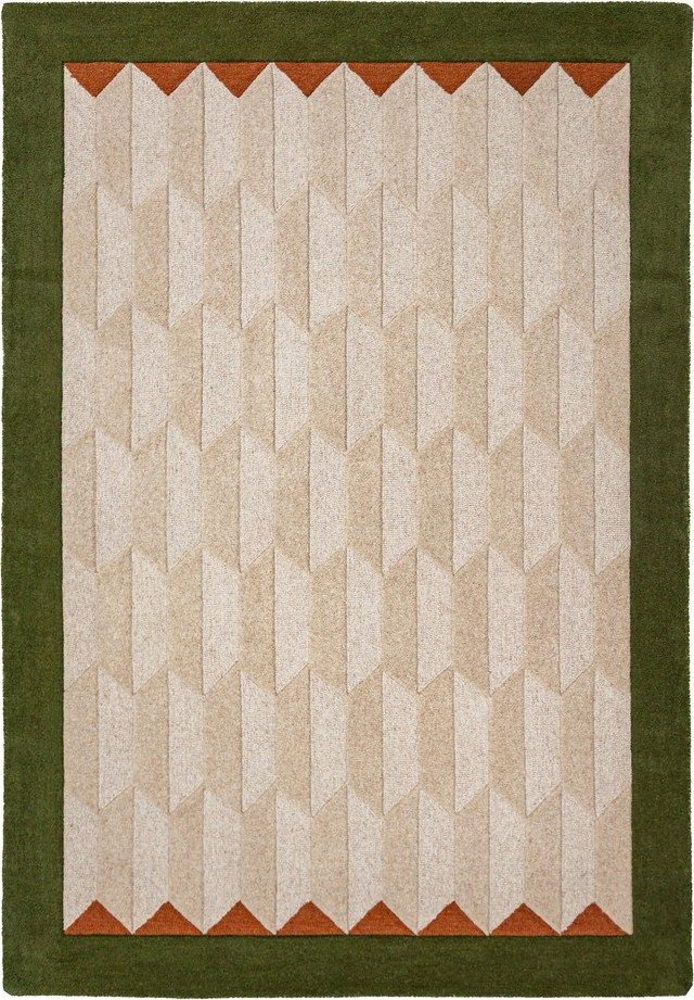 Zelený/v přírodní barvě ručně tkaný vlněný koberec 200x290 cm Apex Border Wool – Flair Rugs Flair Rugs