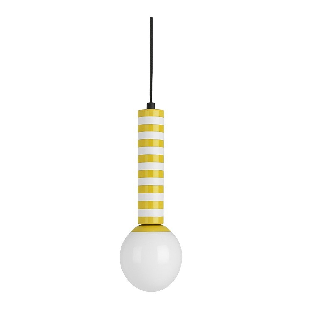 Žluté kovové závěsné svítidlo ø 12 cm Rayado Retro – Leitmotiv Leitmotiv