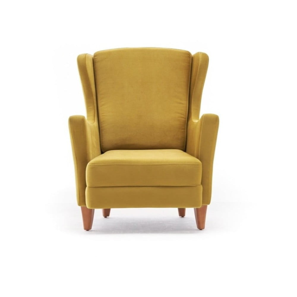 Žluté křeslo ušák Lola Brejer – Artie Hanah Home