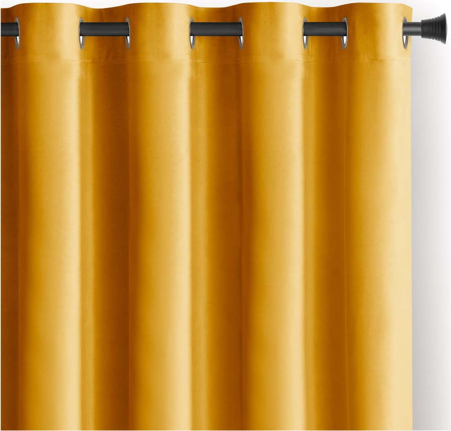 Žlutý sametový dimout závěs 140x245 cm Eyelets – Restilo Restilo