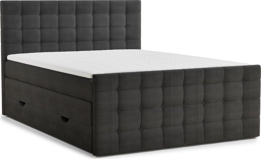 Antracitová boxspring postel s úložným prostorem 200x200 cm Tasca – Maison de Rêve Maison de Reve