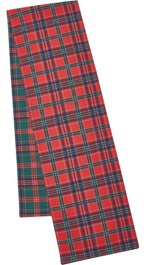 Bavlněný běhoun na stůl s vánočním motivem 220x32 cm Christmas Tartan Check – Catherine Lansfield Catherine Lansfield