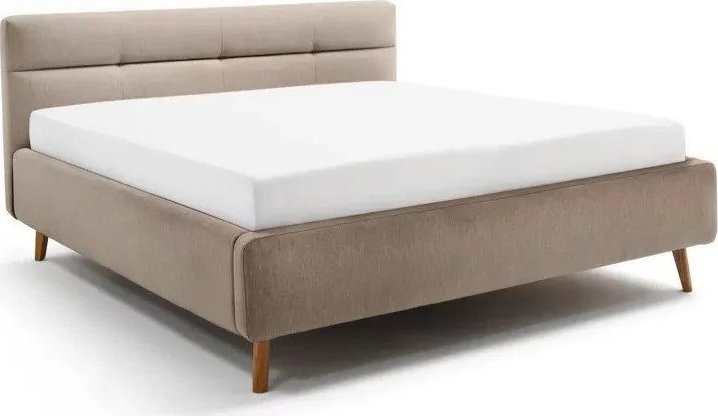 Béžová čalouněná dvoulůžková postel s úložným prostorem s roštem 180x200 cm Lotte - II. jakost – Meise Möbel Meise Möbel