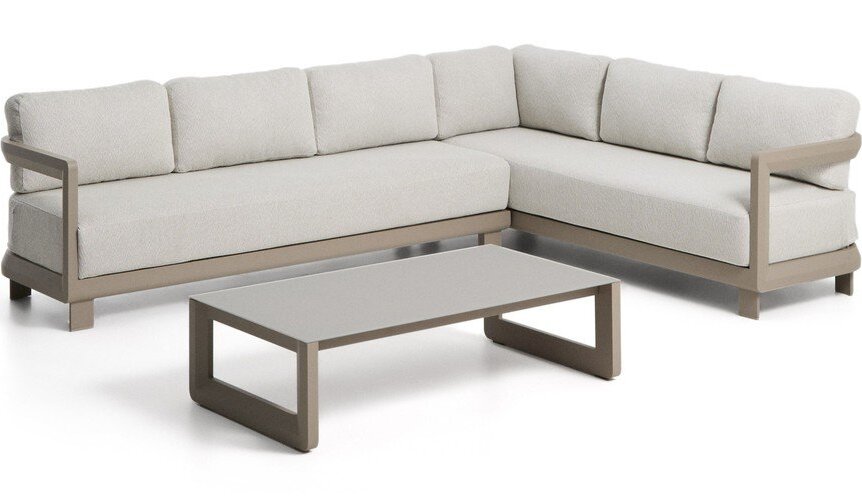 Béžový hliníkový zahradní lounge set pro 5 osob Nerano – Kave Home Kave Home
