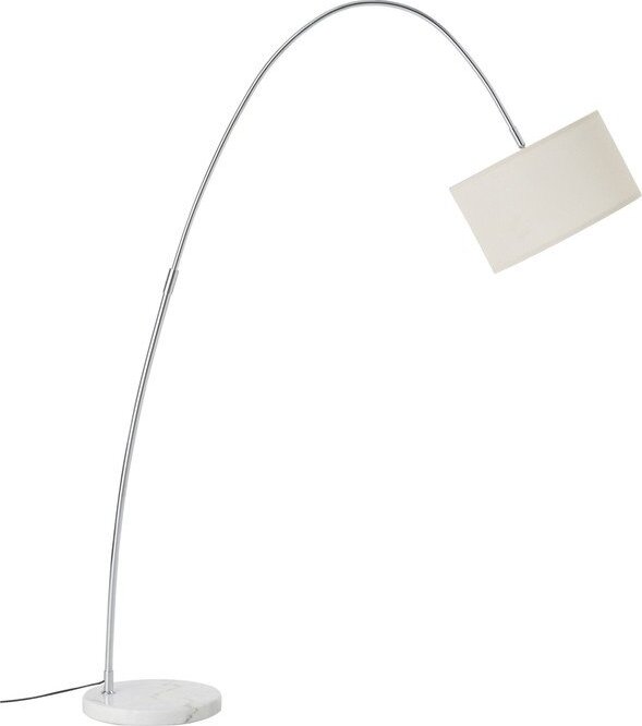 Bílá látková stojací lampa s ohybatelnou konstrukcí (výška 145 cm) Arc – Ellos Home Ellos Home