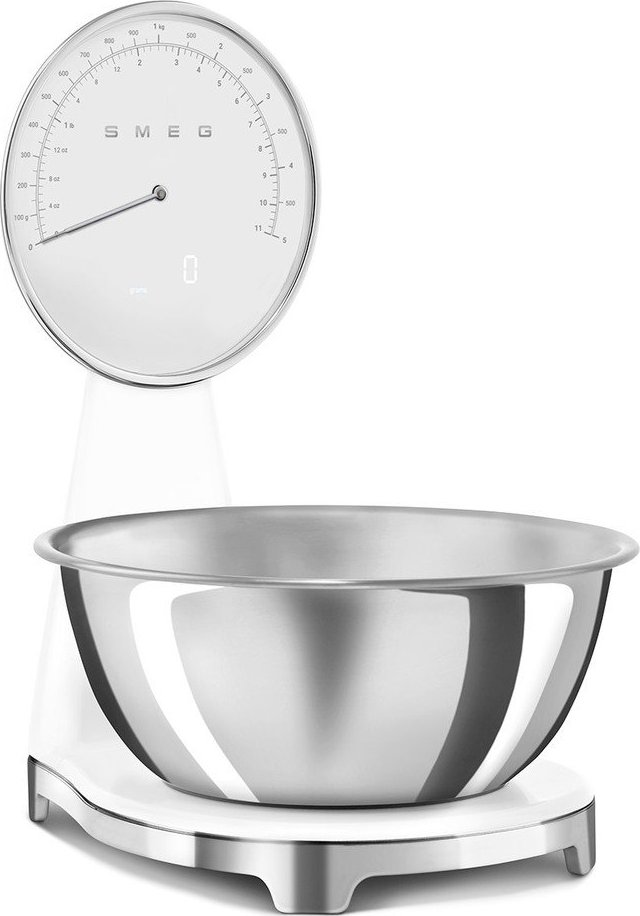Bílá plastová digitální kuchyňská váha – SMEG SMEG