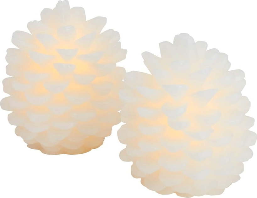 Bílá vánoční světelná dekorace 2 ks na baterky ø 8 cm Clara – Sirius Sirius