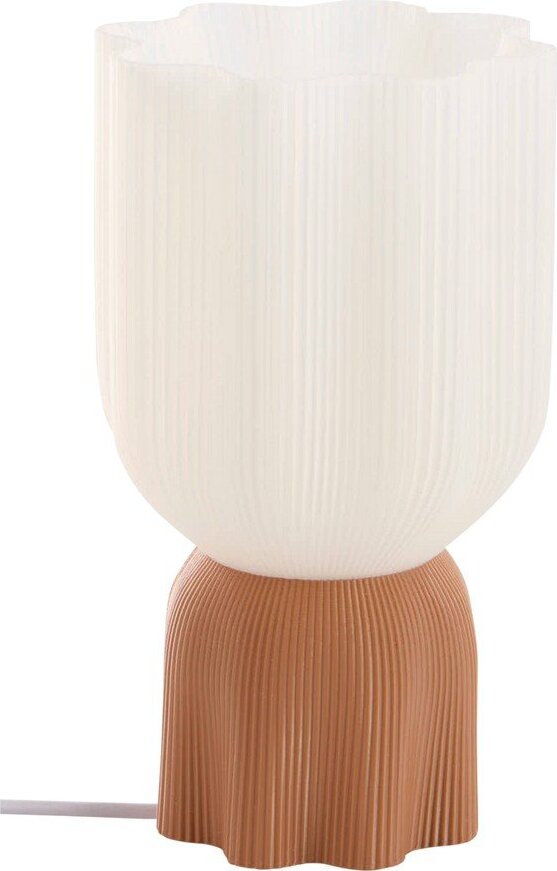 Bílá/hnědá plastová stolní lampa (výška 27 cm) Camier – Jotex Jotex