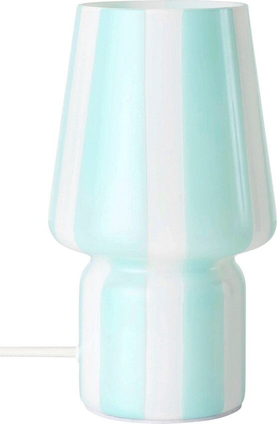 Bílá/modrá skleněná stolní lampa (výška 21