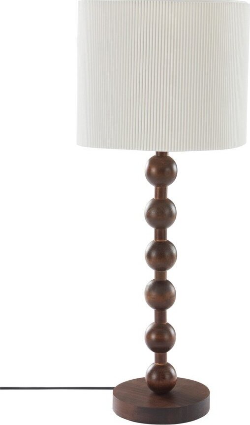 Bílá/tmavě hnědá stolní lampa z masivního dřeva (výška 55 cm) Malia – Jotex Jotex