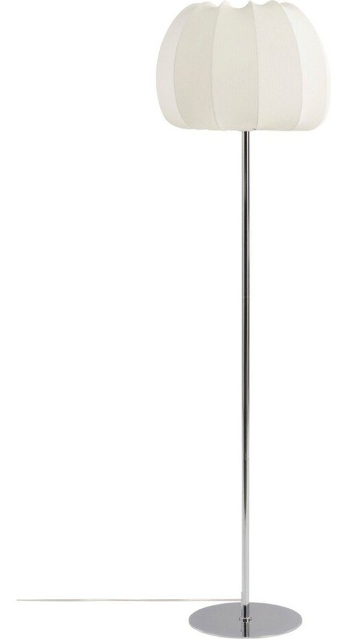 Bílá/v leskle stříbrné barvě látková stojací lampa (výška 150 cm) Pion – Jotex Jotex