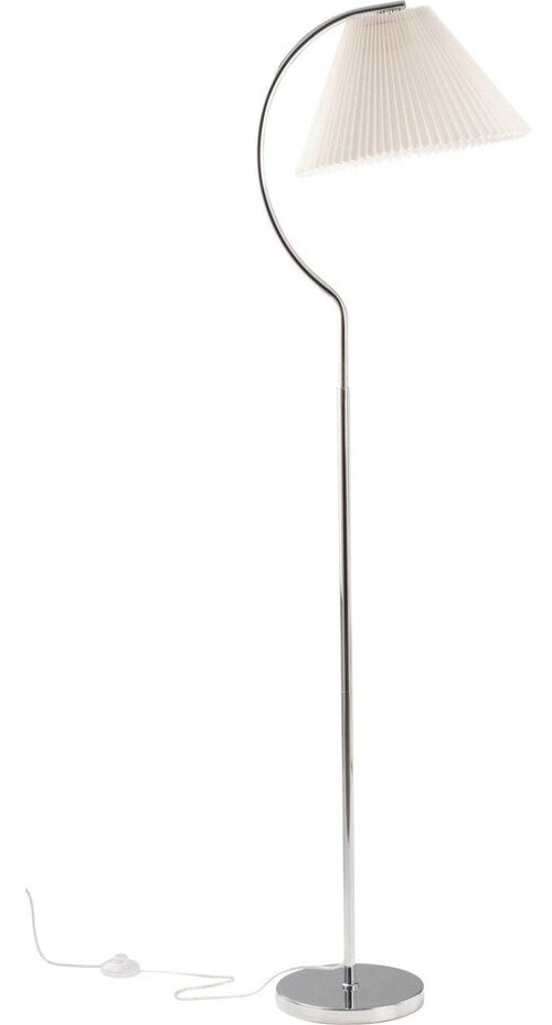 Bílá/v leskle stříbrné barvě látková stojací lampa (výška 165 cm) Celie – Jotex Jotex