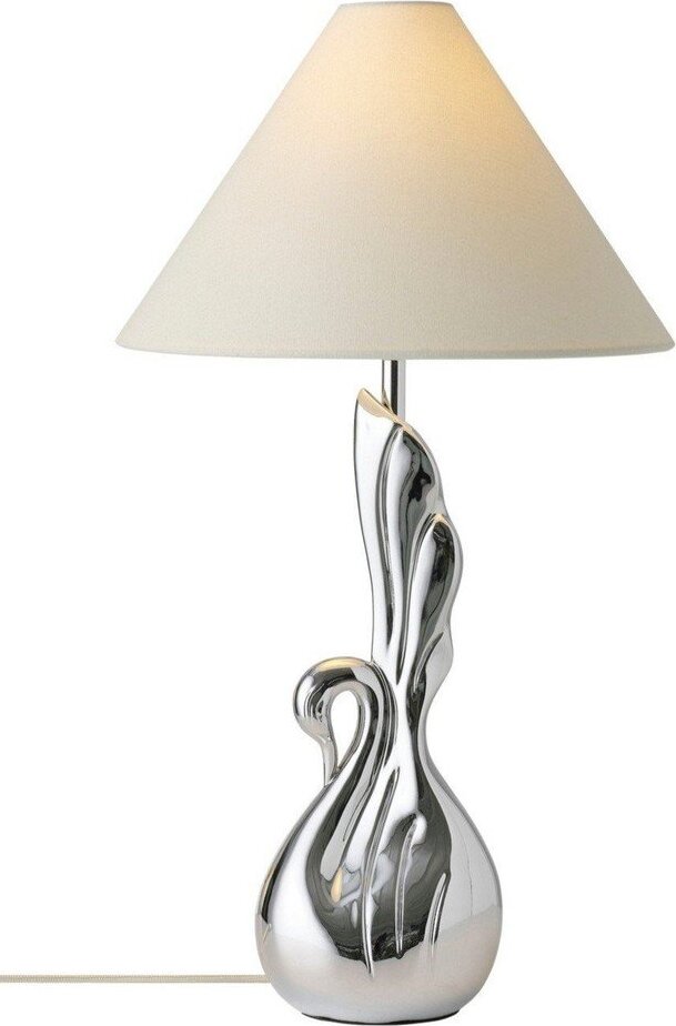 Bílá/ve stříbrné barvě stolní lampa z polyresinu (výška 53 cm) Swan – Ellos Home Ellos Home