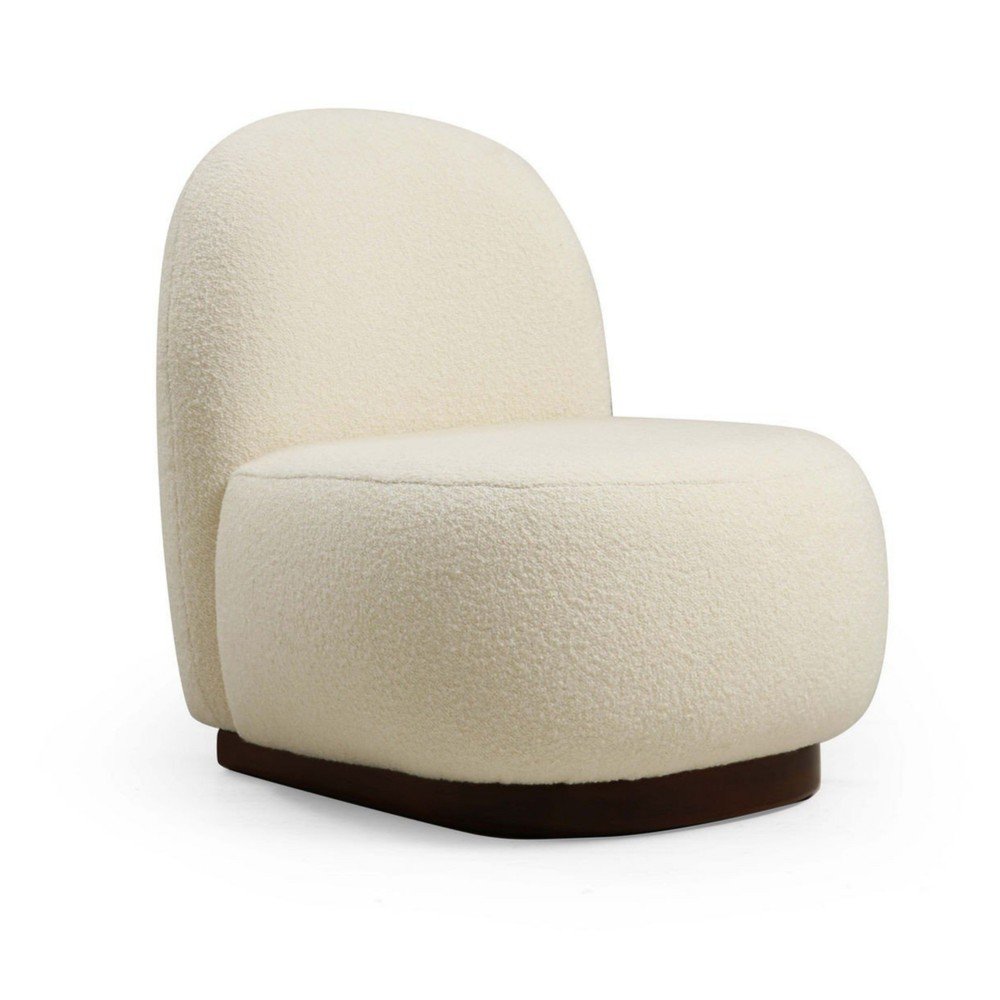 Bílé křeslo z textilie bouclé Tina – Artie Hanah Home