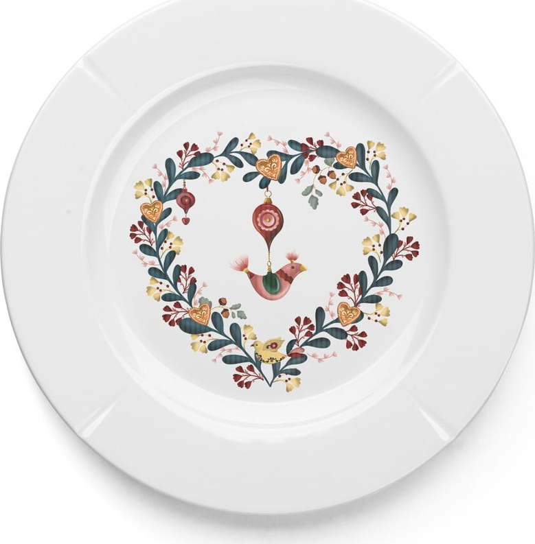 Bílý dezertní porcelánový talíř ø 19
