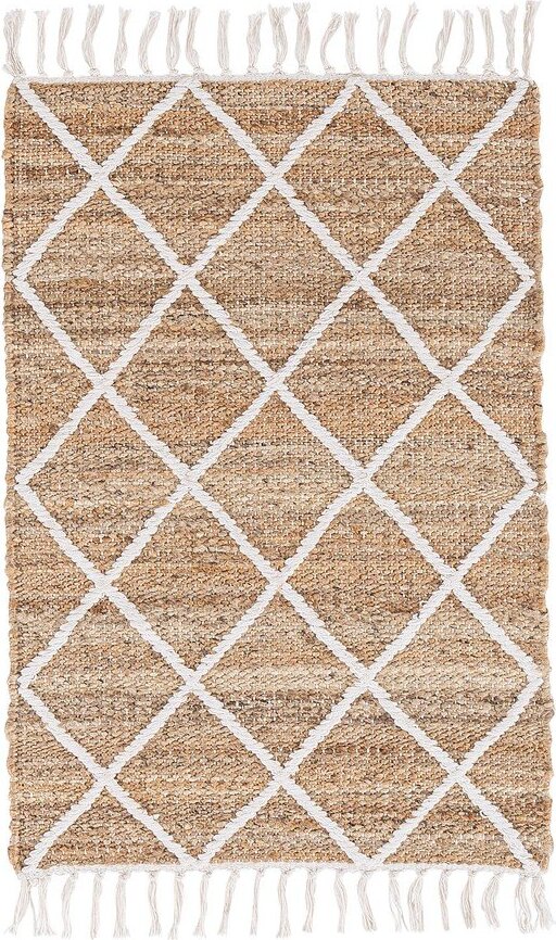 Bílý/v přírodní barvě ručně tkaný jutový koberec 60x90 cm Shaila – Bizzotto Bizzotto