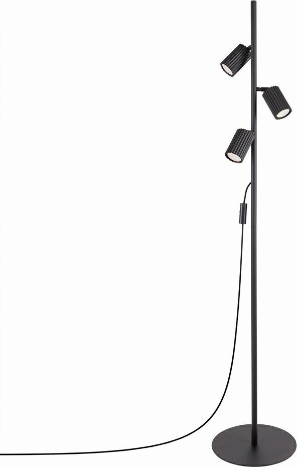 Černá hliníková stojací lampa s ohybatelnou konstrukcí (výška 155 cm) Gleam – Sollux Sollux