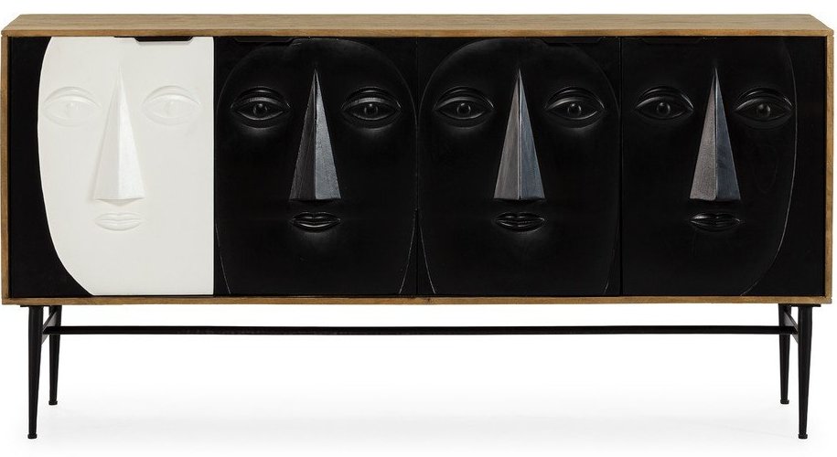 Černá komoda z mangového dřeva 175x90x40 cm Samir – MOME Mome