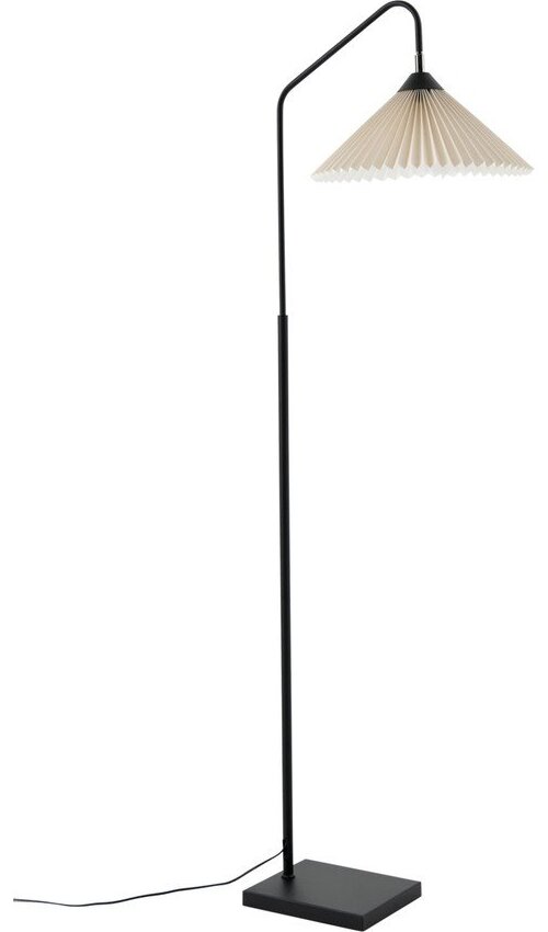 Černá/krémová látková stojací lampa s ohybatelnou konstrukcí (výška 155 cm) Kate – Ellos Home Ellos Home