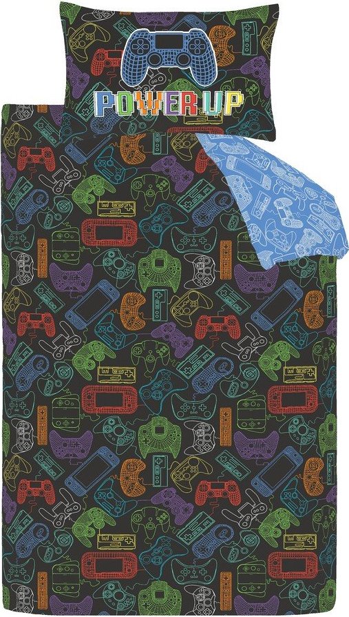 Černé dětské povlečení na jednolůžko 135x200 cm Power Up Gamer – Catherine Lansfield Catherine Lansfield