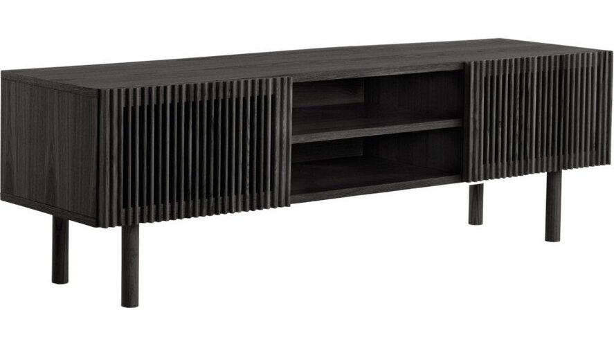 Černý TV stolek v dekoru jasanu 160x50x43 cm Sion – Jotex Jotex