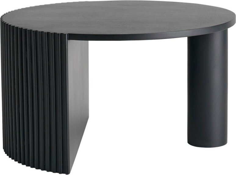 Černý kulatý konferenční stolek s deskou z mangového dřeva ø 80 cm Bisselina – Ellos Home Ellos Home