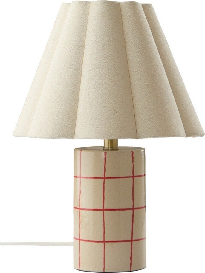 Červená/béžová keramická stolní lampa (výška 32 cm) Ruthie – Jotex Jotex