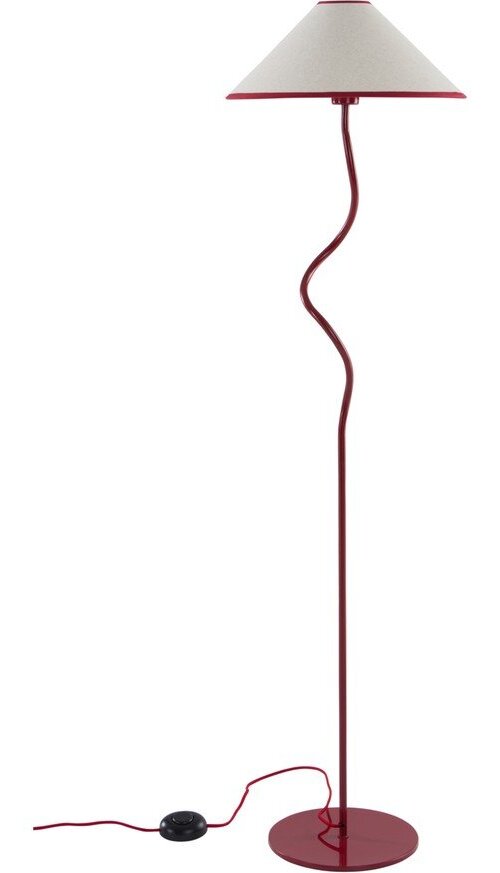 Červená/bílá látková stmívatelná stojací lampa (výška 148 cm) Juliet – Jotex Jotex