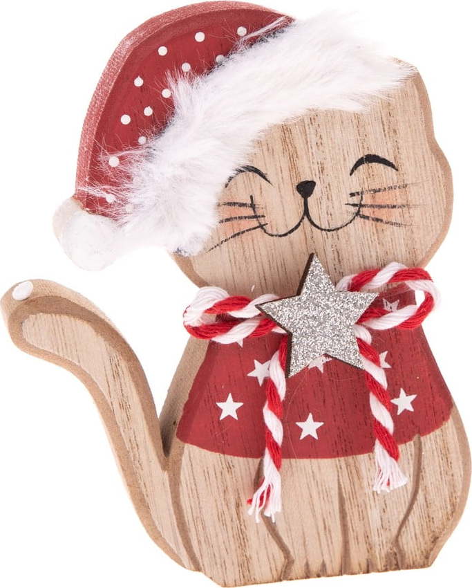 Dřevěná vánoční figurka (výška 11 cm) Happy Cat – Dakls Dakls