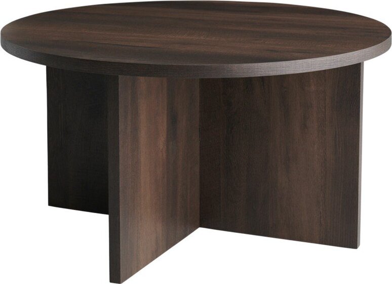 Hnědý kulatý konferenční stolek z MDF ø 85 cm Poppy – Ellos Home Ellos Home