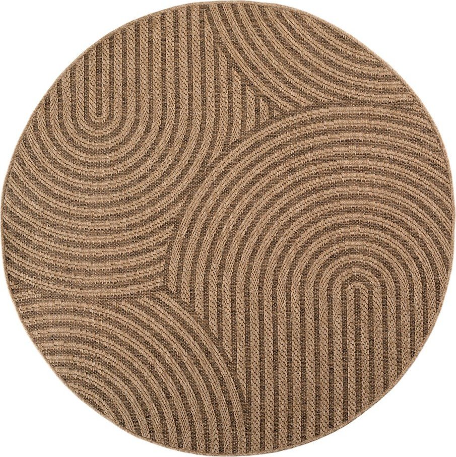 Hnědý kulatý vnitřní a venkovní koberec ø 120 cm Timber 1401 – Ayyildiz Carpets Ayyildiz Carpets