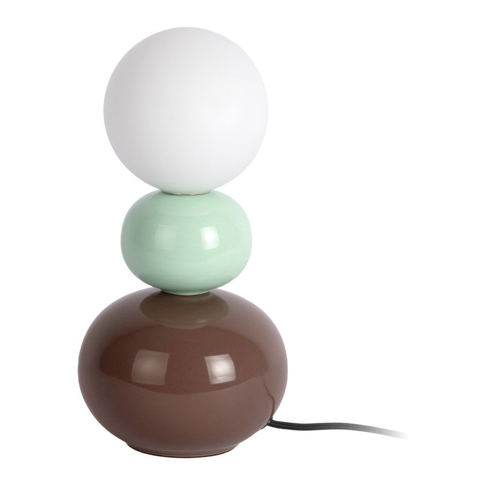 Keramická stolní lampa v mentolové barvě/hnědá (výška 26 cm) Firenze Pellet – Leitmotiv Leitmotiv