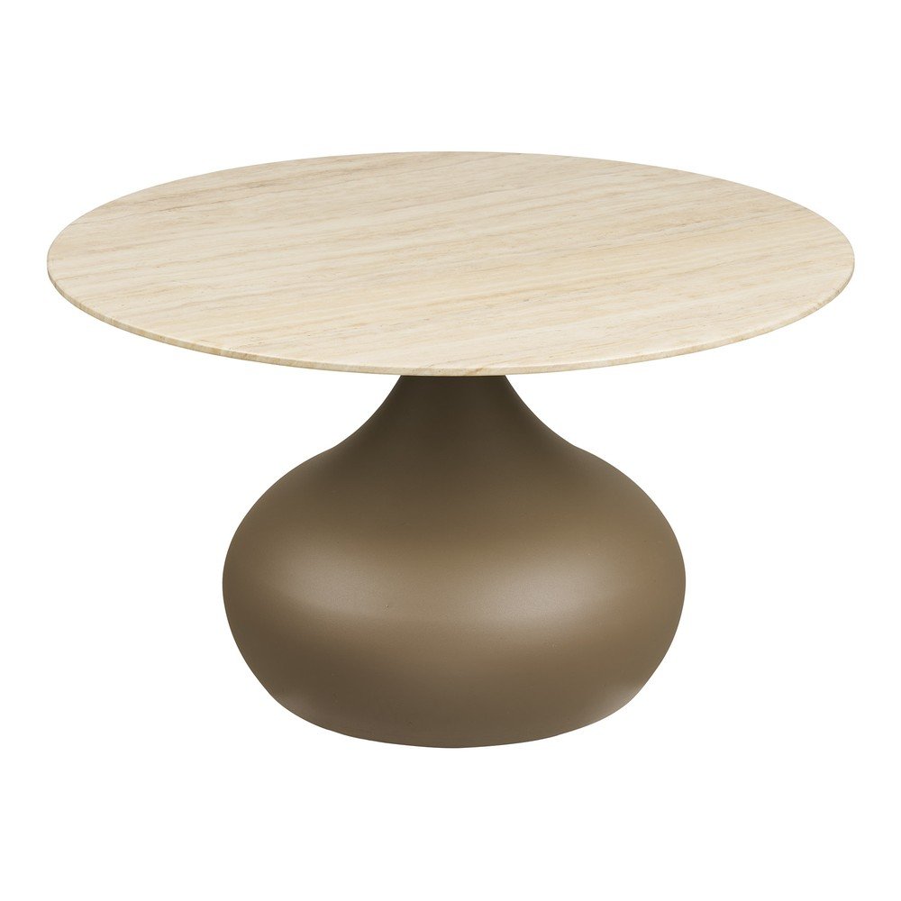 Khaki kulatý konferenční stolek se skleněnou deskou ø 70 cm Pienza – House Nordic House Nordic