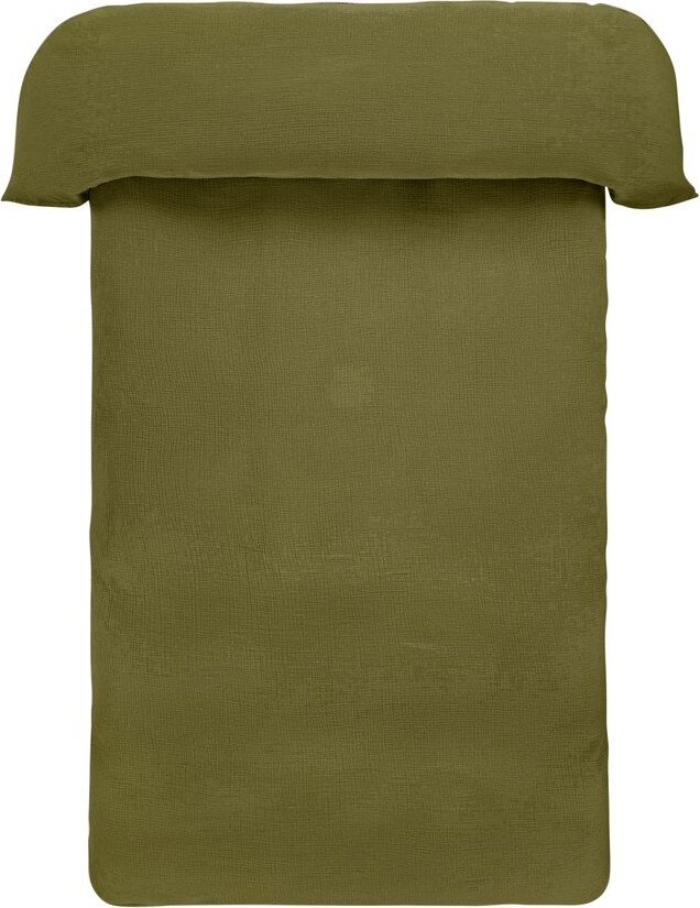 Khaki mušelínové povlečení na jednolůžko 140x200 cm Amilia – Jotex Jotex