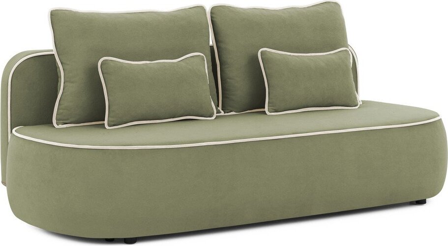 Khaki/béžová sametová rozkládací/s úložným prostorem pohovka 210 cm Saga – Ropez Ropez
