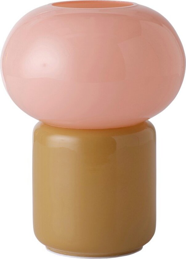 Khaki/růžová skleněná LED stolní lampa (výška 16 cm) Loulou – Ellos Home Ellos Home
