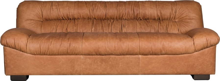 Koňakově hnědá kožená pohovka 214 cm Douglas – Dutchbone Dutchbone