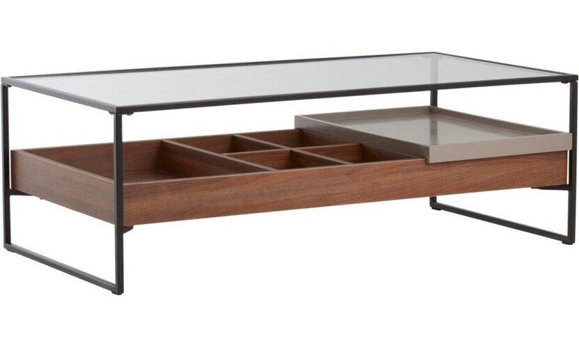 Konferenční stolek se skleněnou deskou v tmavě přírodní barvě 60x120 cm Sveg – Jotex Jotex