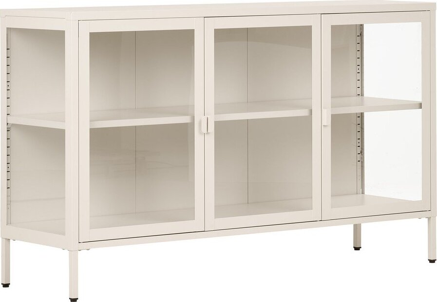 Krémová ocelová vitrína 140x85x40 cm Brisbane – House Nordic House Nordic