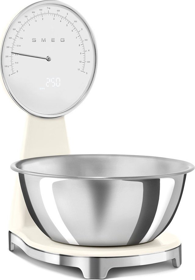 Krémová plastová digitální kuchyňská váha – SMEG SMEG