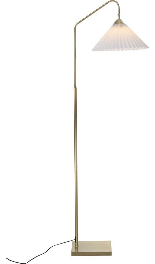 Krémová/v mosazné barvě látková stojací lampa s ohybatelnou konstrukcí (výška 155 cm) Kate – Ellos Home Ellos Home